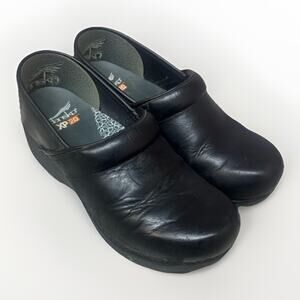 Dansko Black Leather Mules